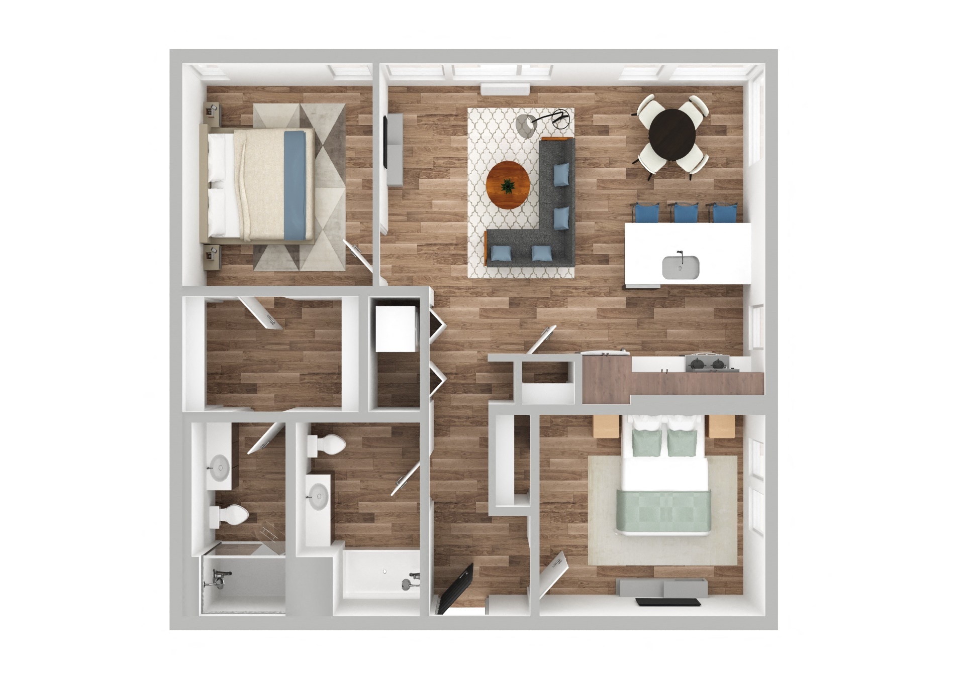 The Gabe Apartments in Portland, Oregon 2D Floor Plan
