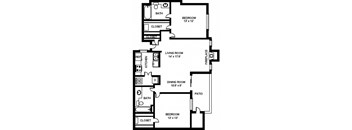 Fulton's Crossing and Landing 2D Floor Plan - The Harrison 2b2b