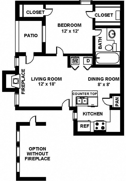 Fulton's Crossing and Landing 2D Floor Plan -  The Hartley 1b1b