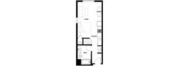 A black and white floor plan of a house with labeled rooms.