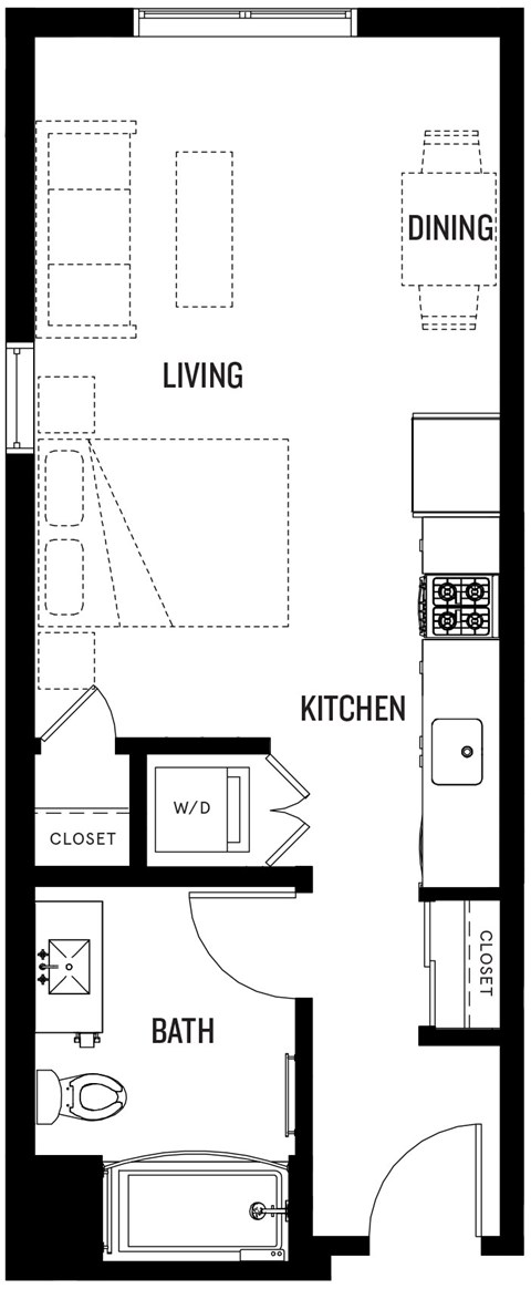 A black and white floor plan of a house with labeled rooms.