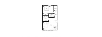 Thunderbird Apartments 1x1 Floor Plan