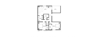 Thunderbird Apartments 2x1 Floor Plan