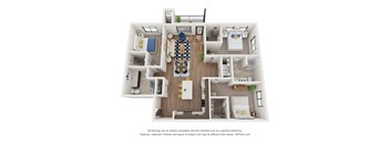Vicinity at Horn Tides Three Bedroom Two Bathroom Floor Plan