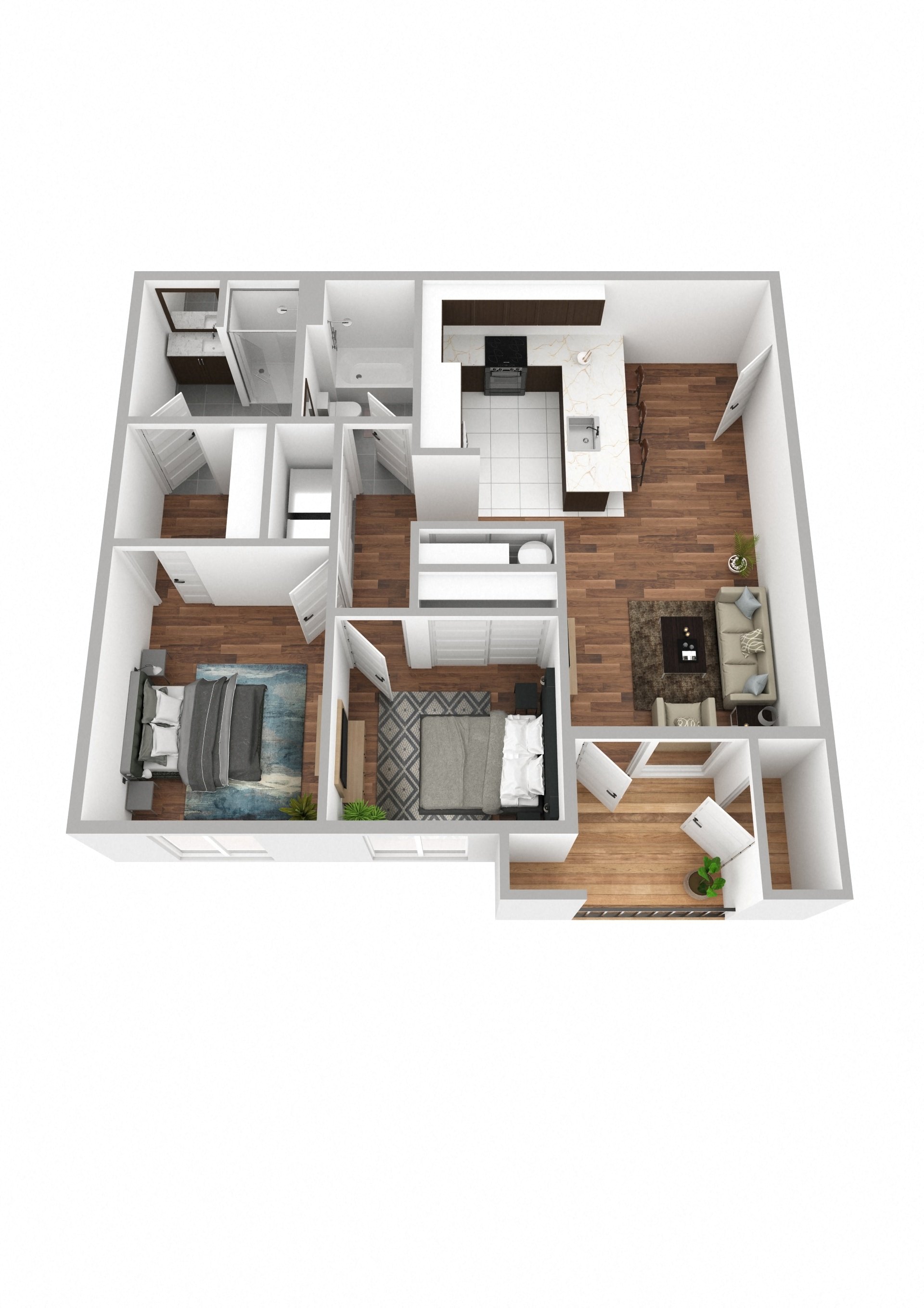 Tilian Point Apartments in Woodburn, Oregon 2 Bedroom Floor Plan