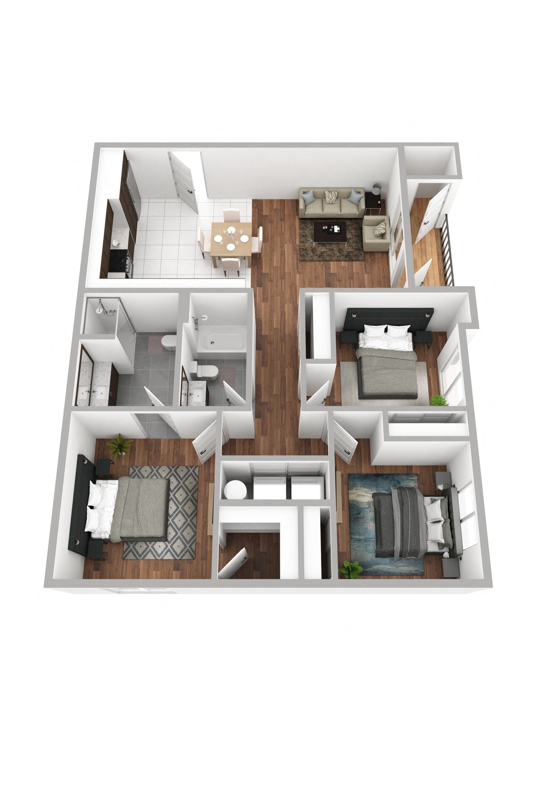 Tilian Point Apartments in Woodburn, Oregon 3 Bedroom Floor Plan