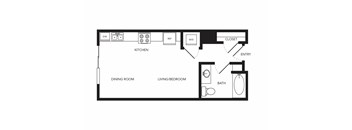 Towne Apartments in Seattle, Washington S1 Floor Plan