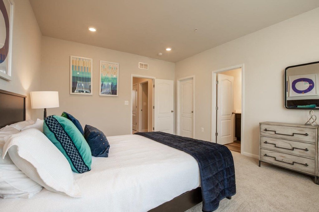 Towns at Andrews Park Model Bedroom with Attached Bathroom