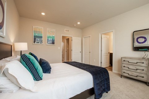 Towns at Andrews Park Model Bedroom with Attached Bathroom