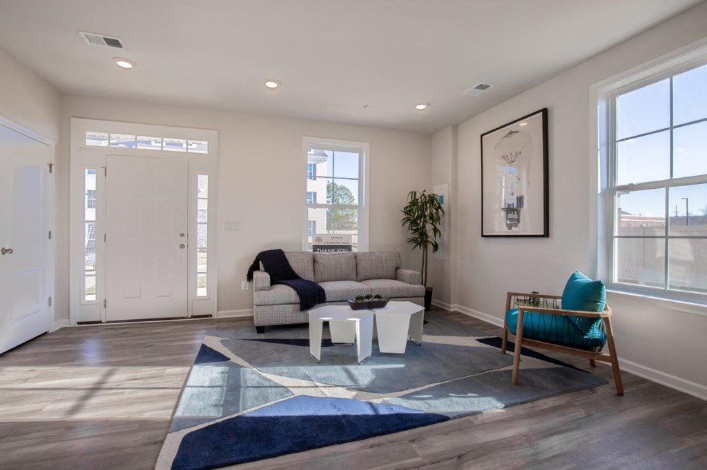 Towns at Andrews Park Entrance and Living Room