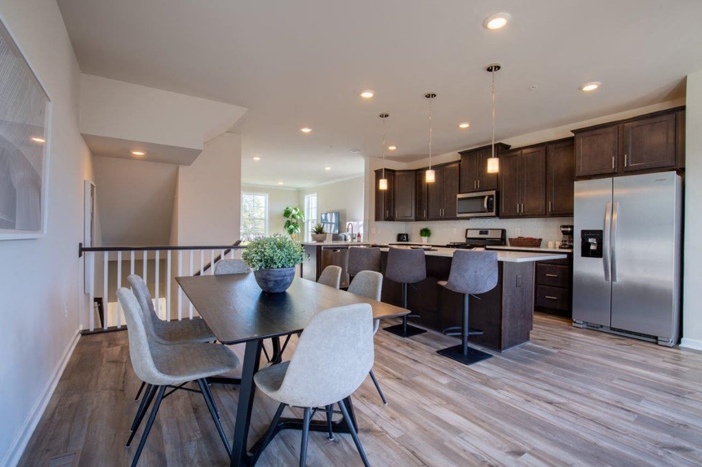 Towns at Andrews Park Model Kitchen and Dining Area