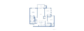 A blueprint of a house layout with labeled rooms.