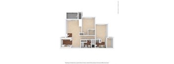 The Marina at Martha Lake Apartments 2x2 Unfurnished Floor Plan