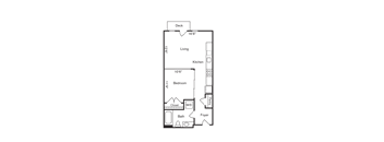 the floor plan of a bedroom apartment