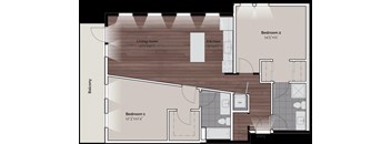 Domain at Wash Park Apartments 2x2 D Floor Plan