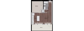 Domain at Wash Park Apartments 1x1 C Floor Plan
