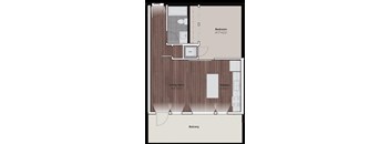 Domain at Wash Park Apartments 1x1 B Floor Plan