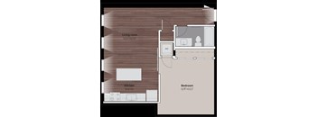 Domain at Wash Park Apartments 1x1 D Floor Plan
