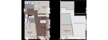 Domain at Wash Park Apartments 2x2 Loft A Floor Plan
