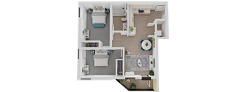 a floor plan of a 1 bedroom apartment