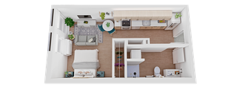 a floor plan of a one bedroom apartment