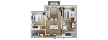 a floor plan of a house with a bedroom and a living room