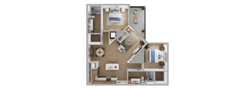 a floor plan of a house with a bedroom and a living room
