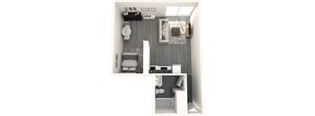 a floor plan of a 1 bedroom apartment at the kessler residences