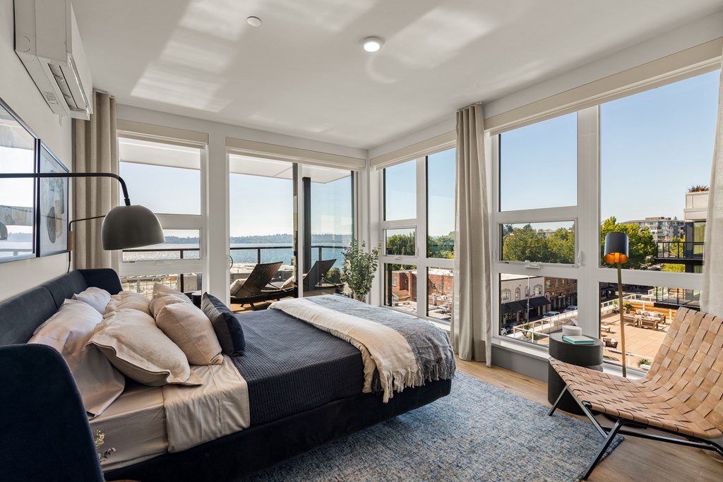 Vela Apartments Bedroom with View of Water