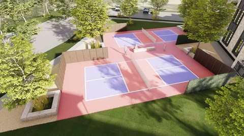 View at Manor Crossing New Apartments in Manor, Texas Pickleball Court Rendering View at Manor Crossing New Apartments in Manor, Texas Pickleball Court Rendering