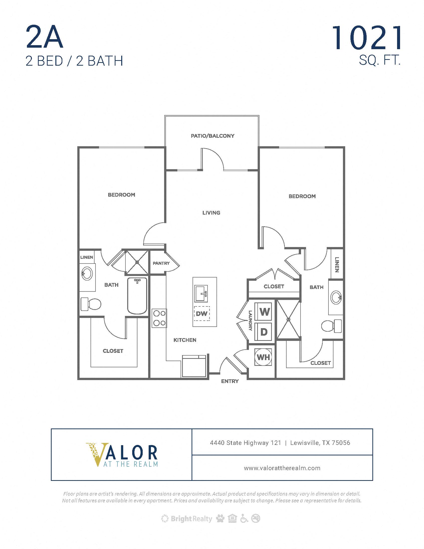 Valor at the Realm 2x2 A Floor Plan