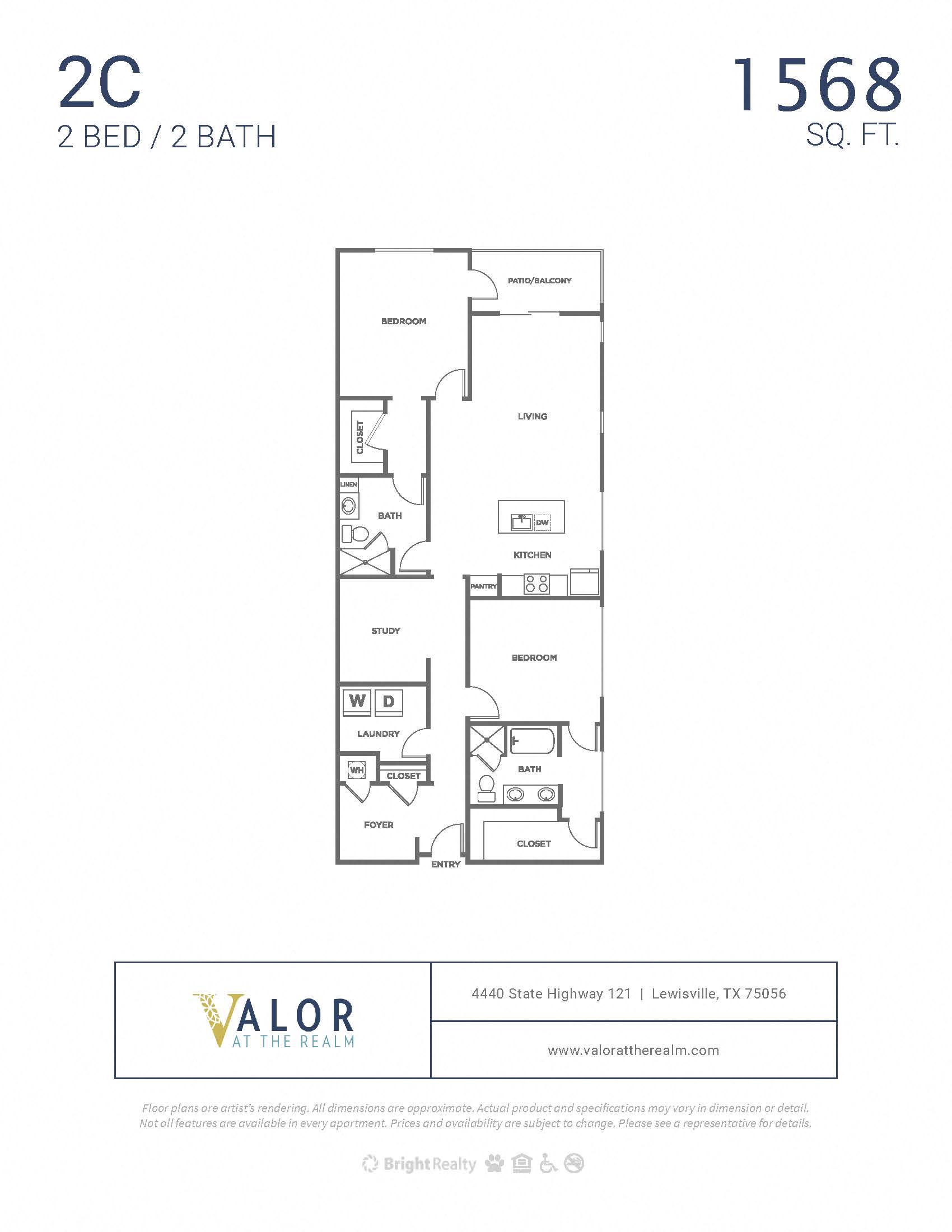 Valor at the Realm 2x2 C Floor Plan