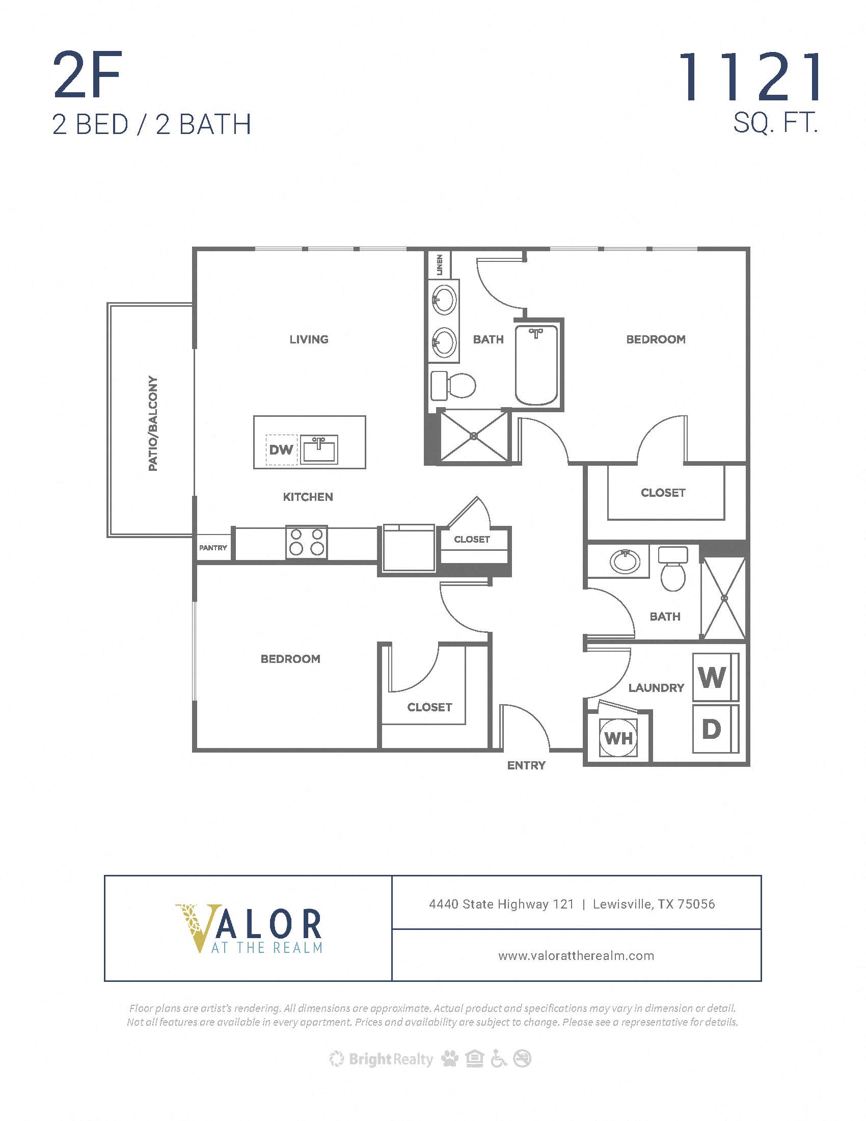 Valor at the Realm 2x2 F Floor Plan