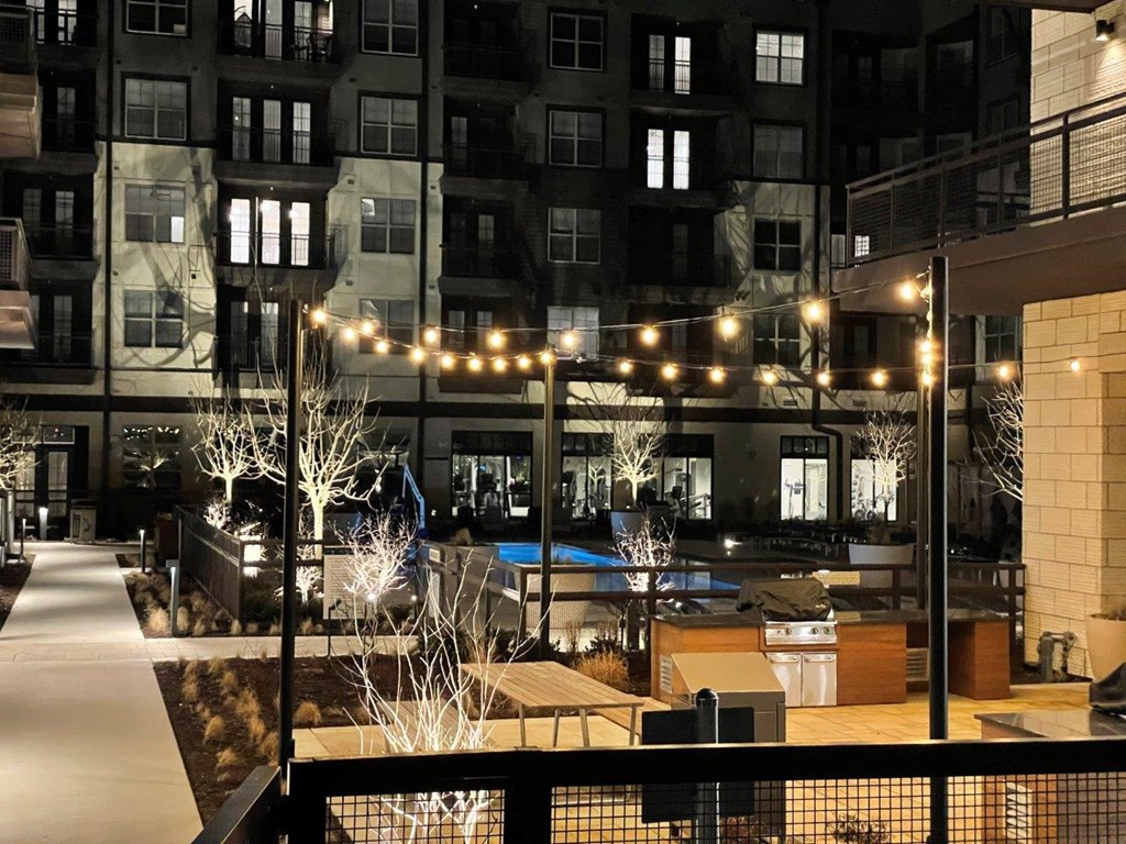 Valor at the Realm in Lewisville, Texas Private Patio and View of Pool