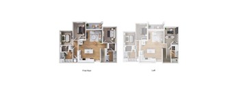 A floor plan of a house showing the first floor and loft.