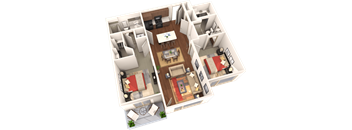 Veranda Highpointe Apartments Pikes 3D Floor Plan