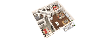 Veranda Highpointe Apartments Pyramid 3D Floor Plan