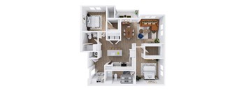 View at Manor Crossing New Apartments in Manor, Texas Two Bedroom Floor Plan