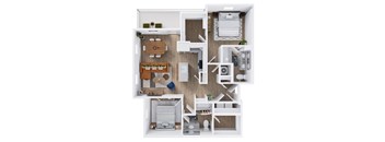 View at Manor Crossing New Apartments in Manor, Texas Two Bedroom Floor Plan