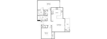 Village on Broadway Apartments in Spokane Valley, Washington Two Bedroom Floor Plan