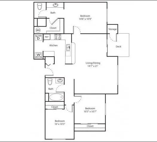 Village on Broadway Apartments in Spokane Valley, Washington Three Bedroom Floor Plan