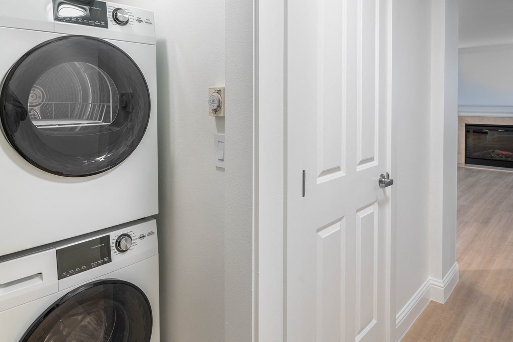 a washer and dryer in a laundry room