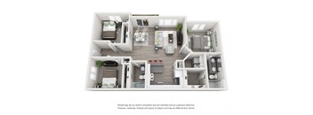 Villas at Tullamore Apartments in Post Falls, Idaho Three Bedroom Floor Plan