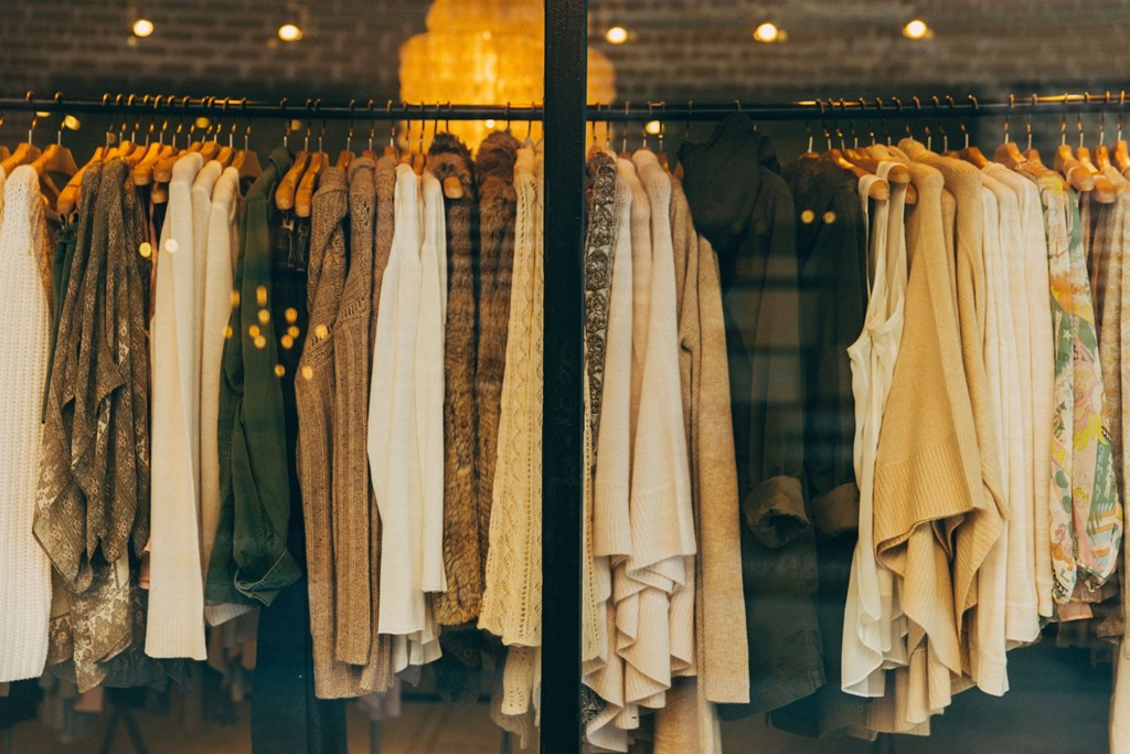 View of Clothing Racks