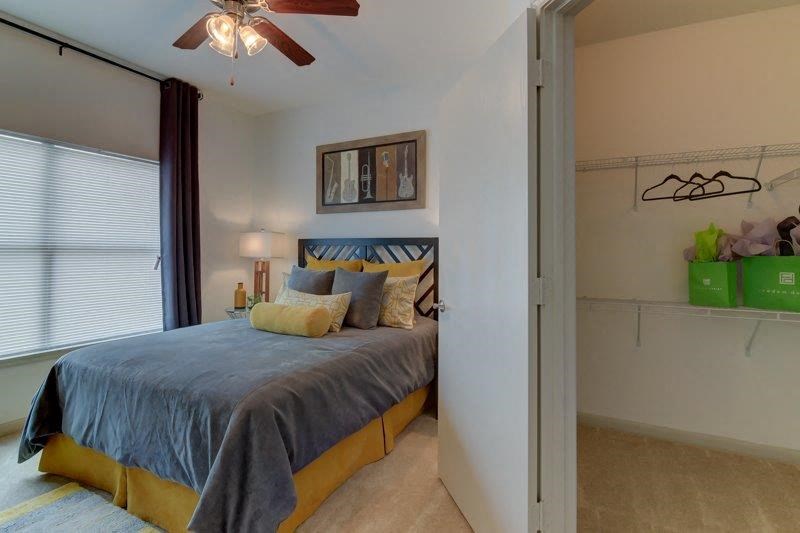 Volar Apartments Model Bedroom with Attached Walk-In Closet