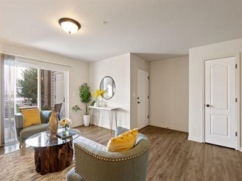 The Crossings at Chapel Hill Living Room with Storage and Private Patio Property Image