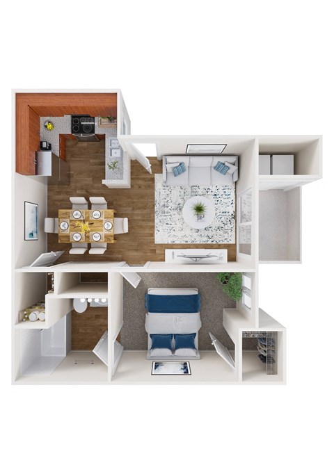 Waterstone at Murrieta 3D floor plan 1b1b 610 sf