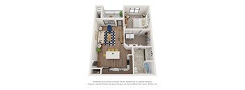 Vicinity at Horn Rapids Waterway One Bedroom One Bathroom Floor Plan