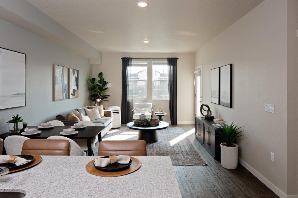 West End District Apartments in Beaverton, Oregon Model Living Room
