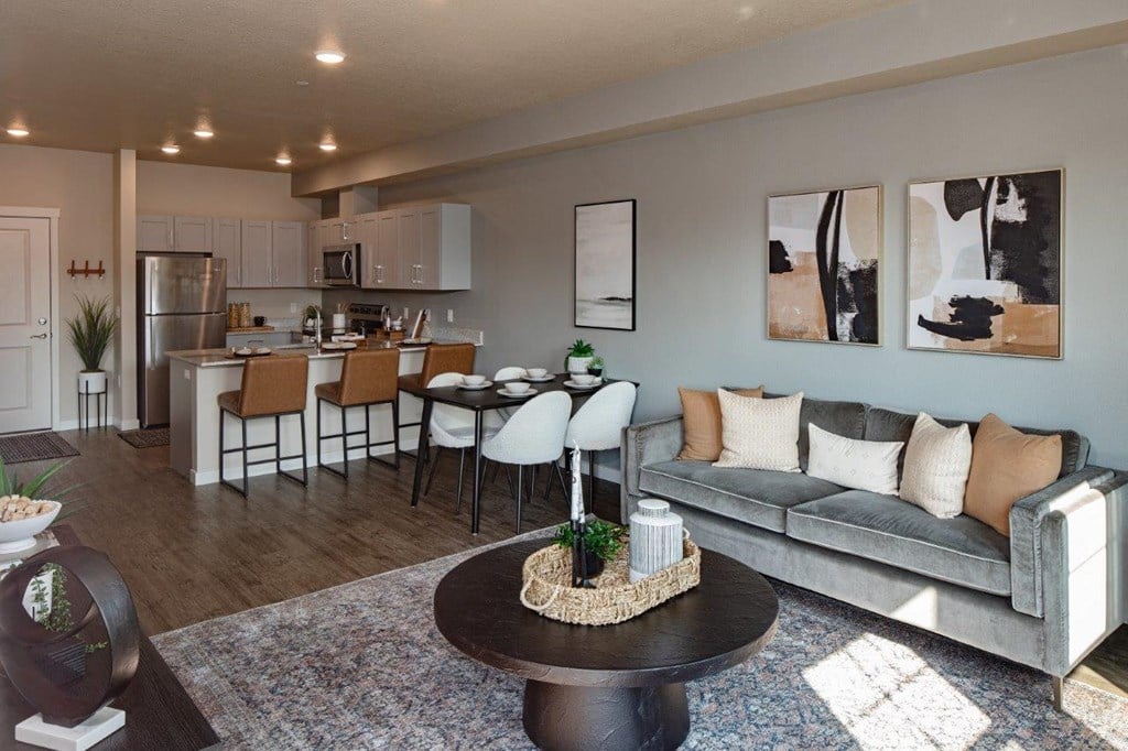 West End District Apartments in Beaverton, Oregon Model Living Room